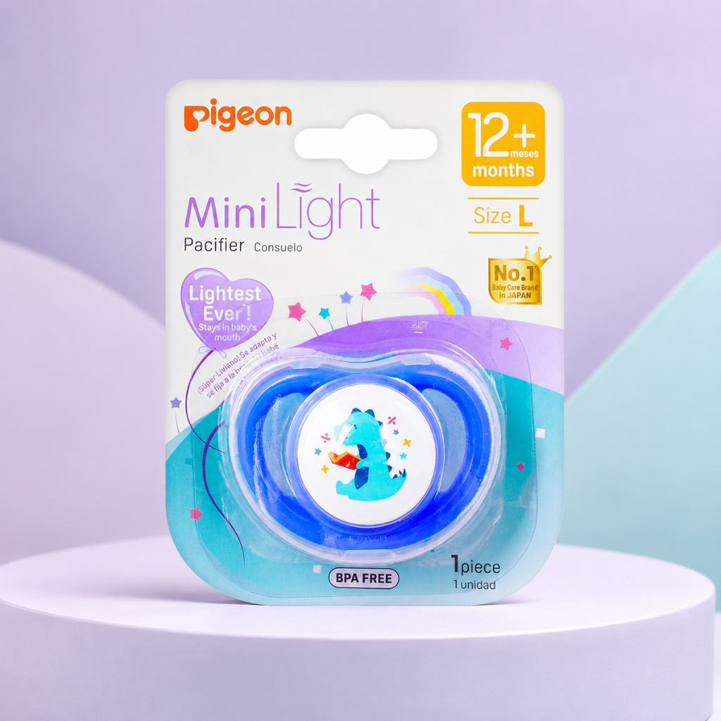 Pigeon Baby Pacifier – Dino Read Motif (12–36 Months)