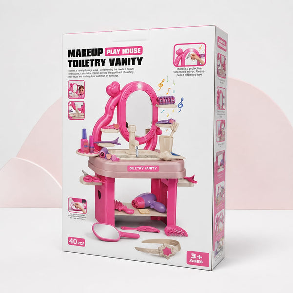 Kids Makeup Vanity Play House Set – 40 Pieces