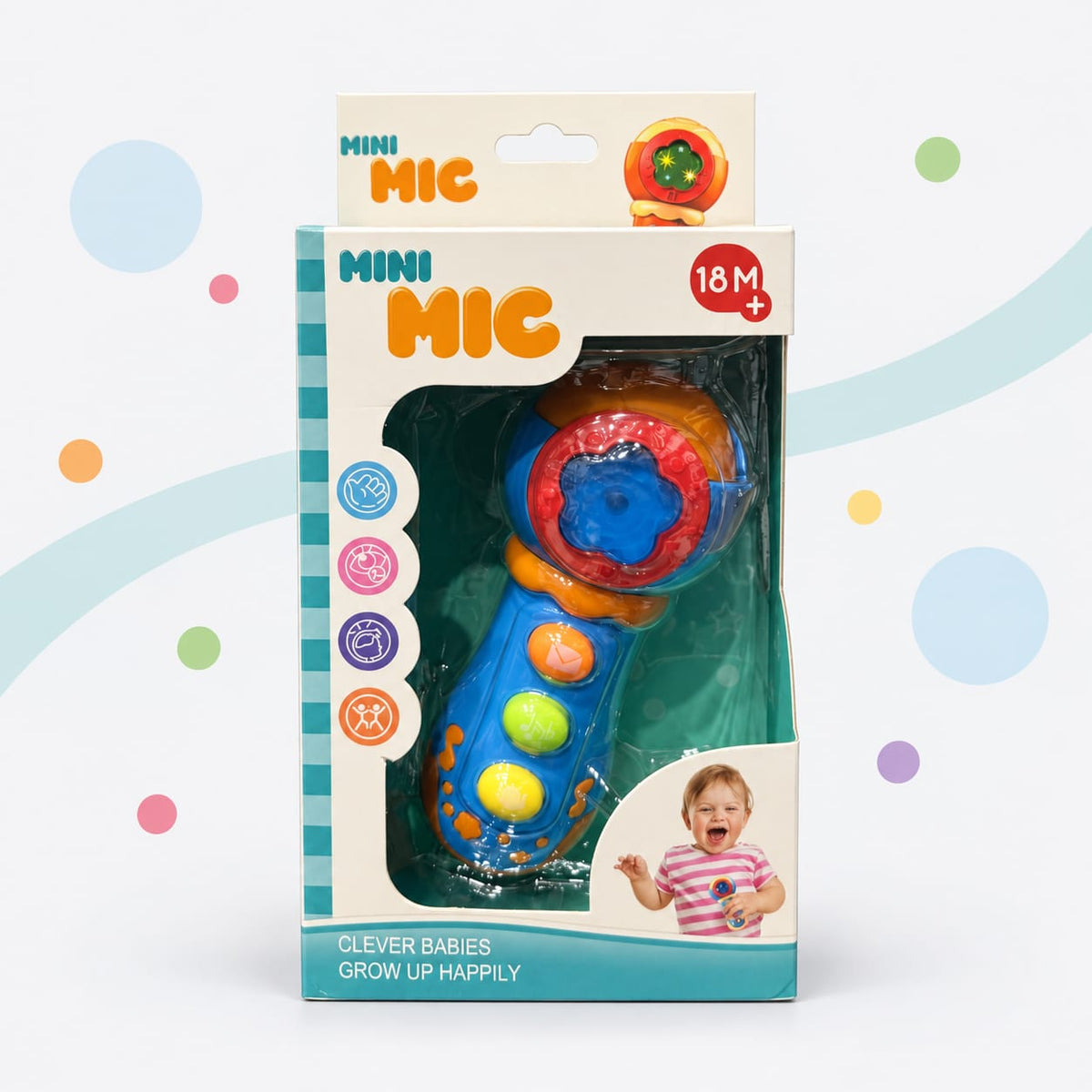 Kids Musical Microphone Toy with Lights & Sounds