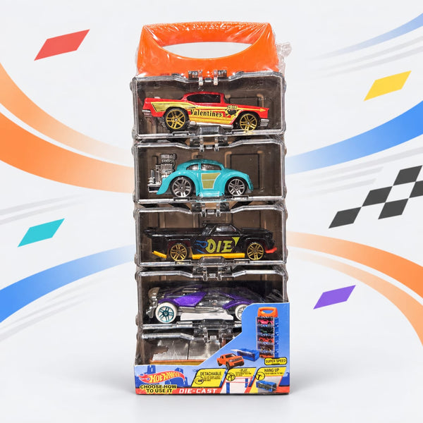 Hot Wheels 5 Cars Mini Die-Cast Racing Carry Case Set