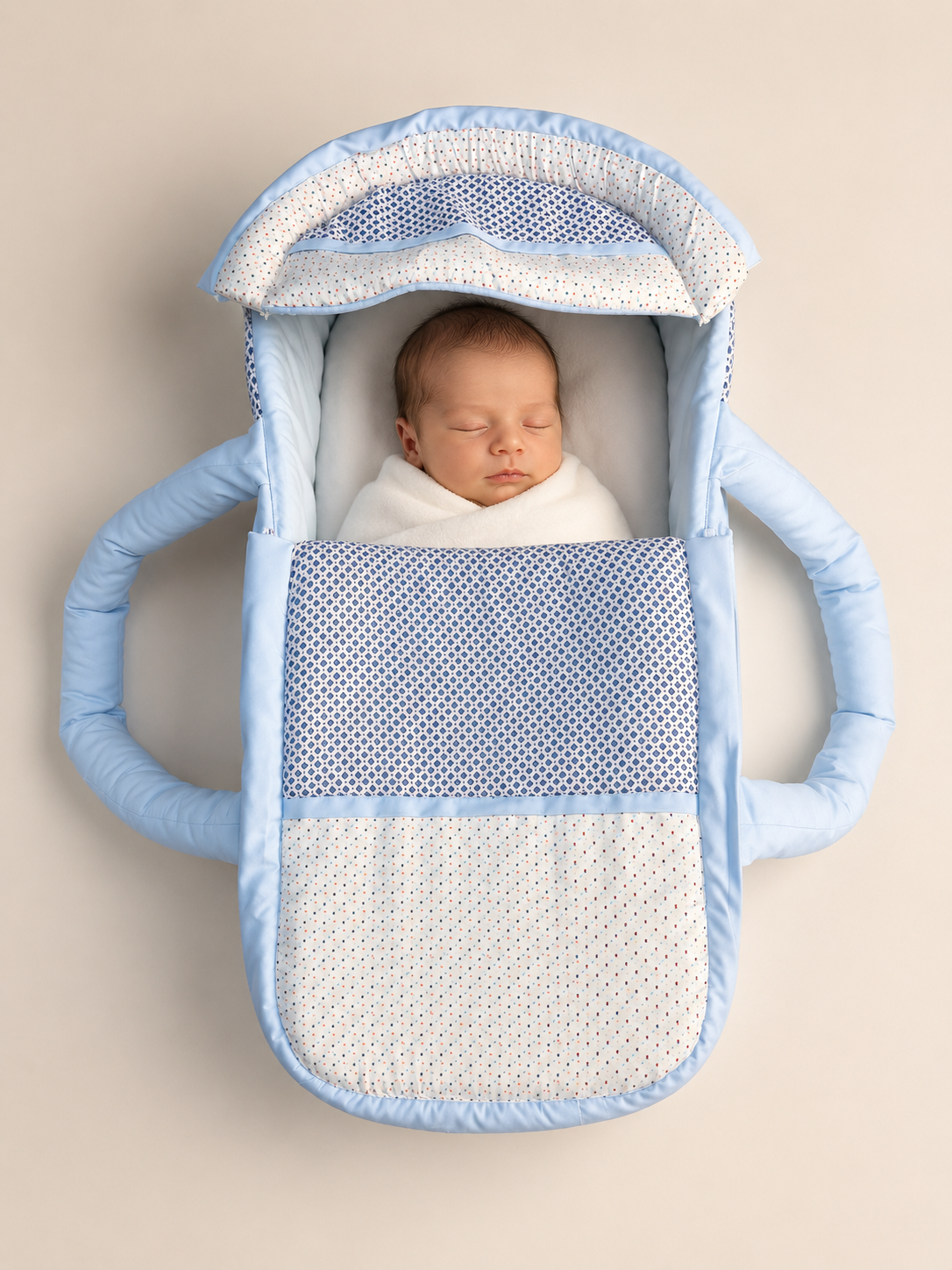 Newborn Soft Baby Carry Nest – Portable Carry Bed - Blue Main image
