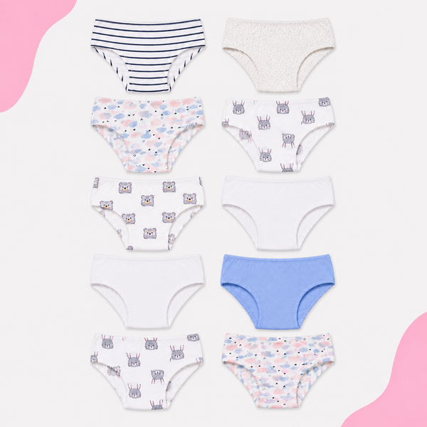 Girls Hipster Underwear – 10-Piece Assorted Colors Pack (4T–5T)