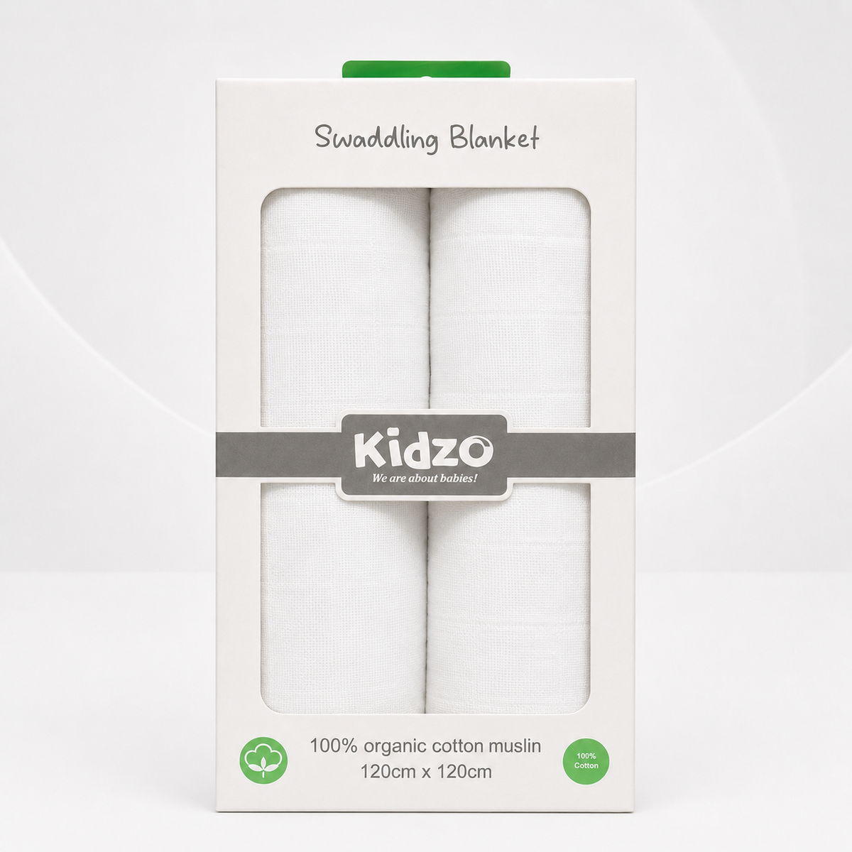 Pure White Organic Cotton Muslin Baby Swaddle Blanket – 2-Piece