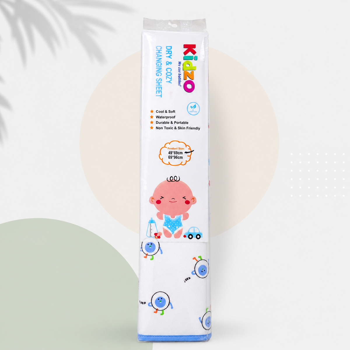 Soft Kids Waterproof Changing Sheet – 49 × 69 cm – Little Robot Print