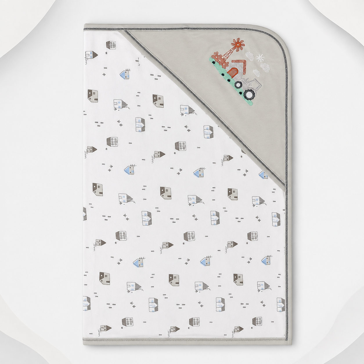 Soft Baby Hooded Wrapping Sheet – Little Town Design Secondary image