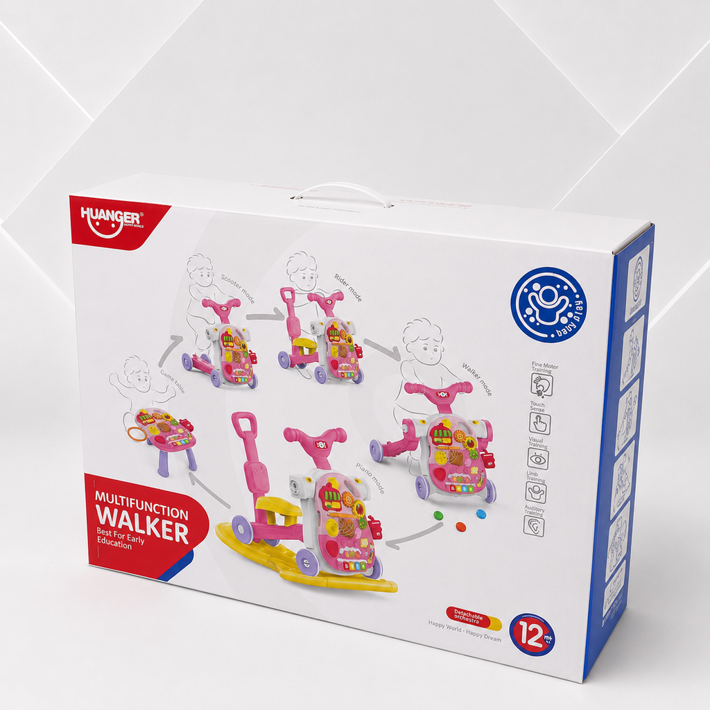 Multifunction Baby Walker & Activity Play Center (Pink)