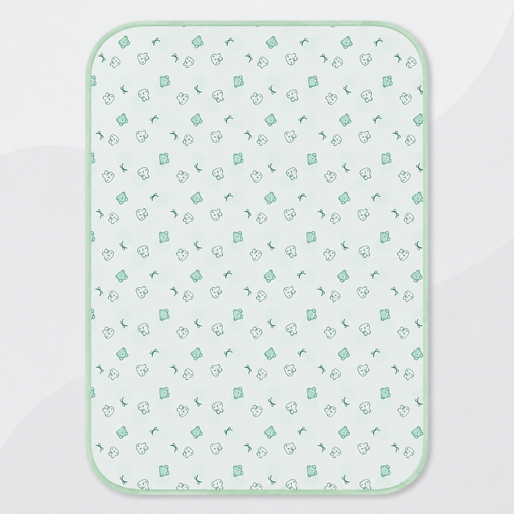Soft Kids Waterproof Changing Sheet – 49 × 69 cm – Little Bear & Bow Print
