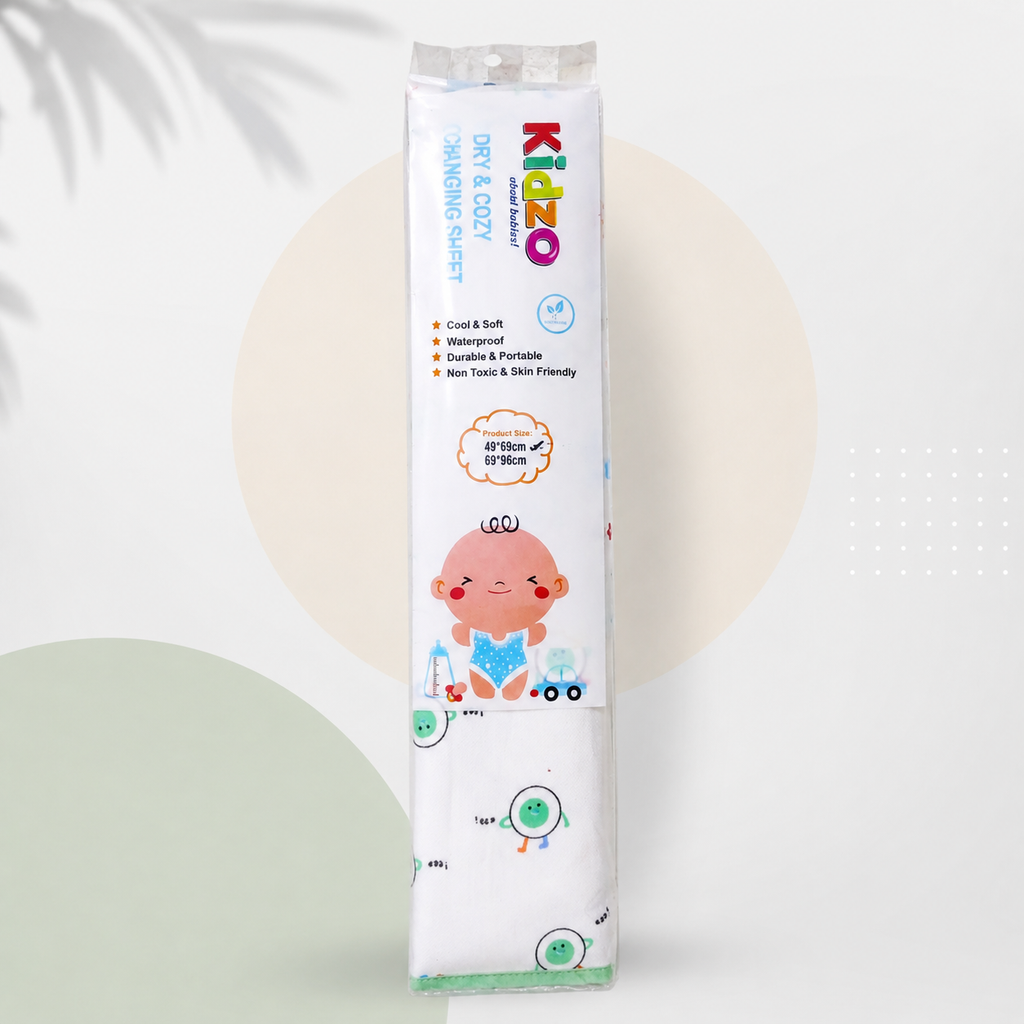 Soft Kids Waterproof Changing Sheet – 49 × 69 cm – Little Robot Print