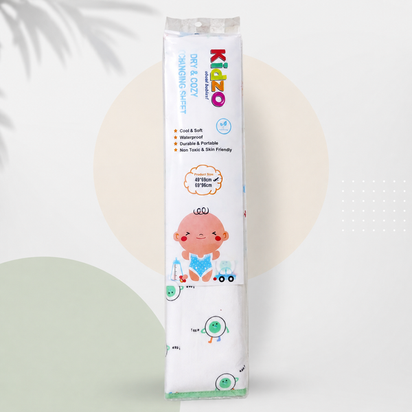 Soft Kids Waterproof Changing Sheet – 49 × 69 cm – Little Robot Print
