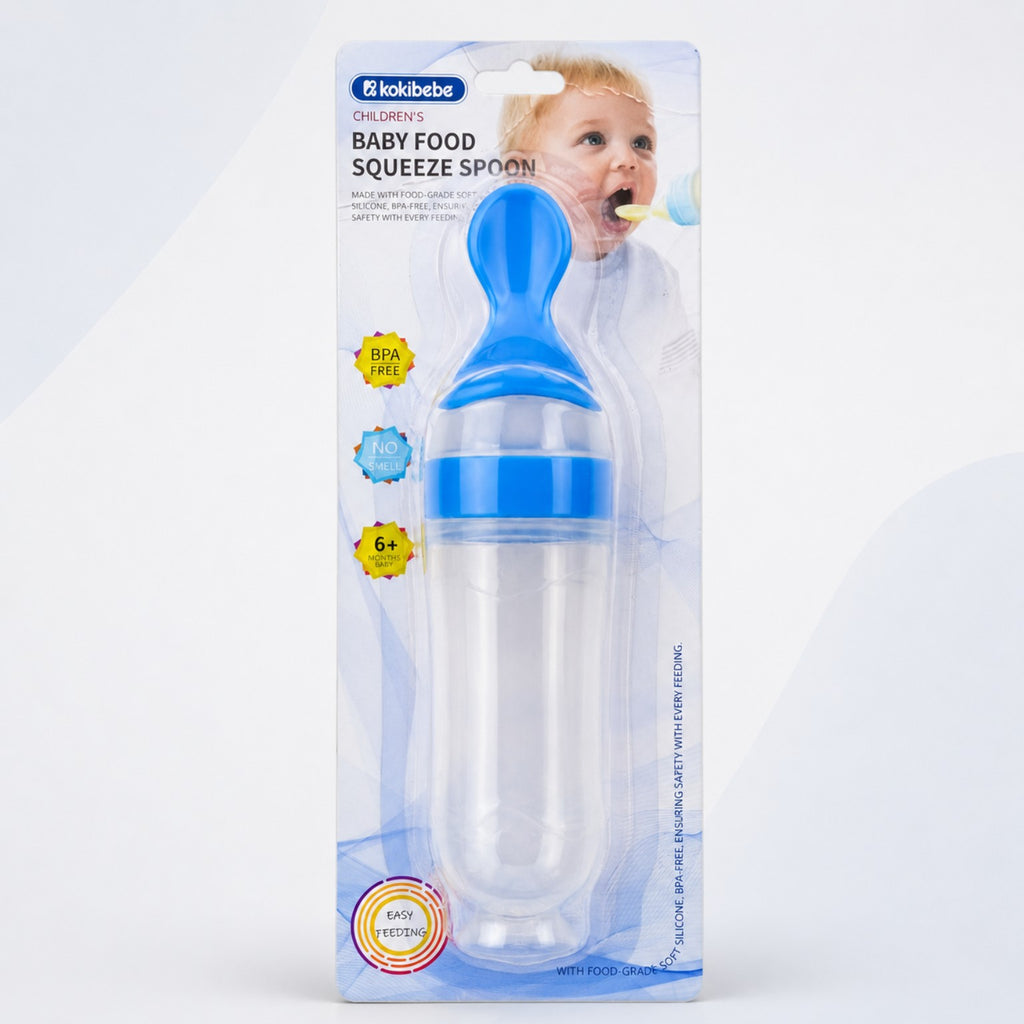 Baby Food Squeeze Spoon Feeder – Blue
