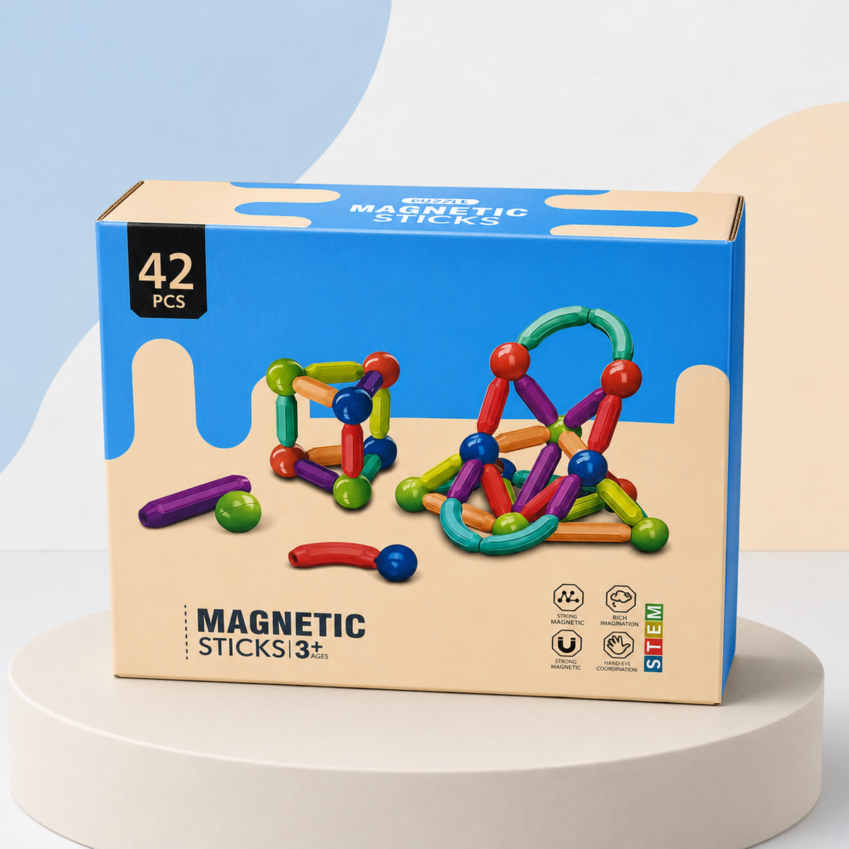 42-Piece Magnetic Sticks Building Construction Set