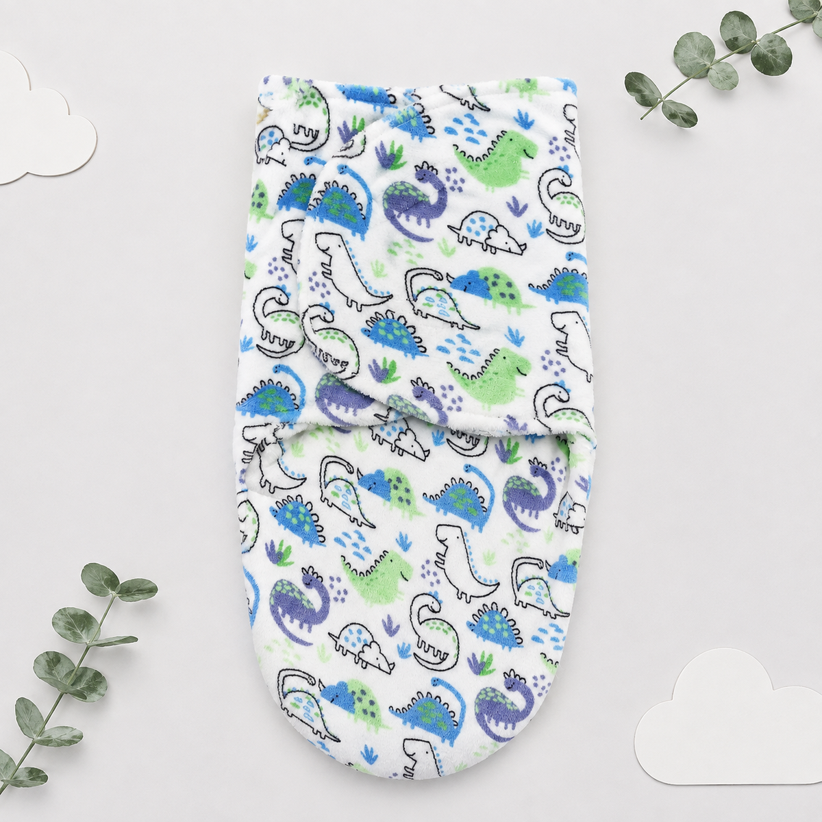 Soft Newborn Baby Swaddle Wrap – Dinosaur Print