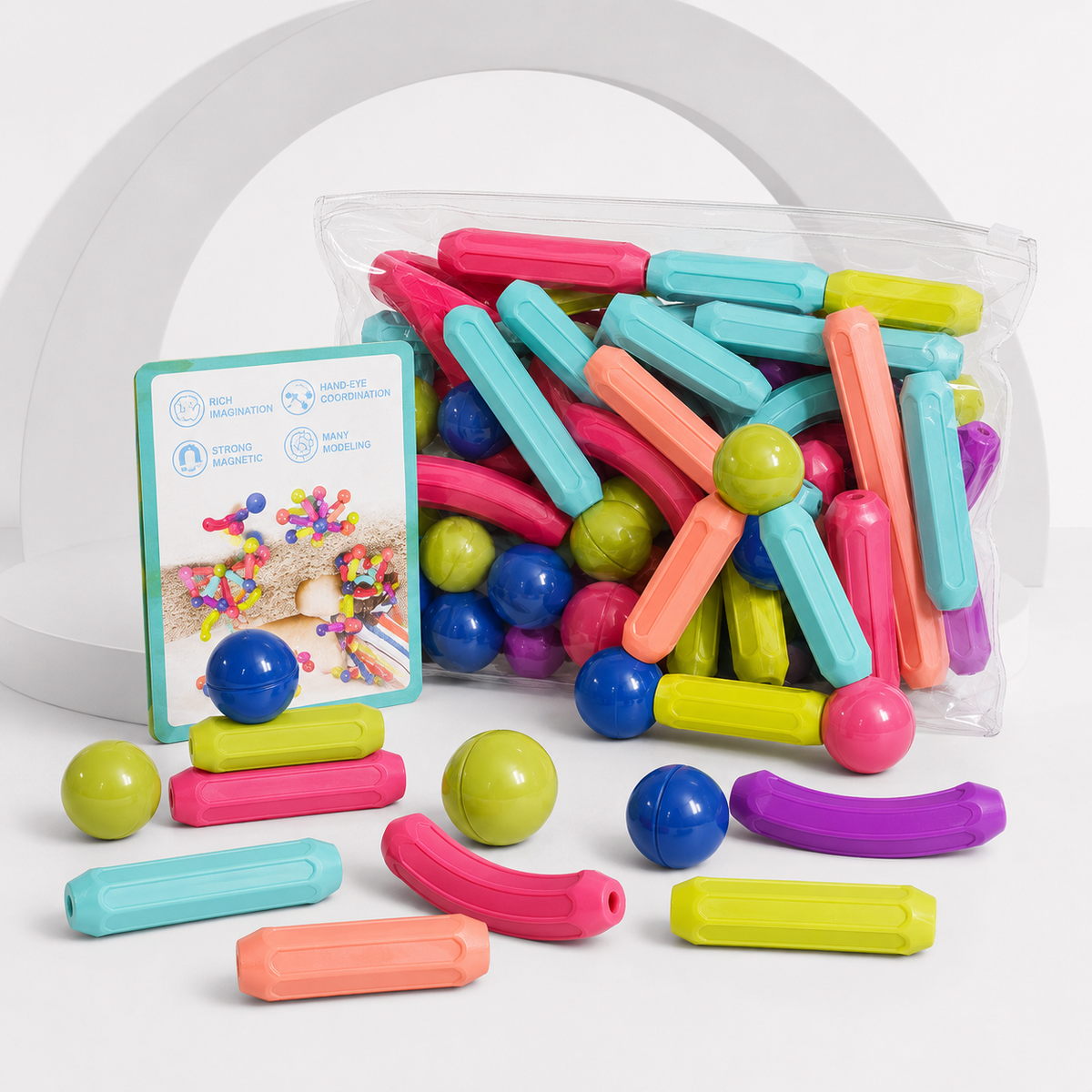 72-Piece Magnetic Sticks & Balls Building Set