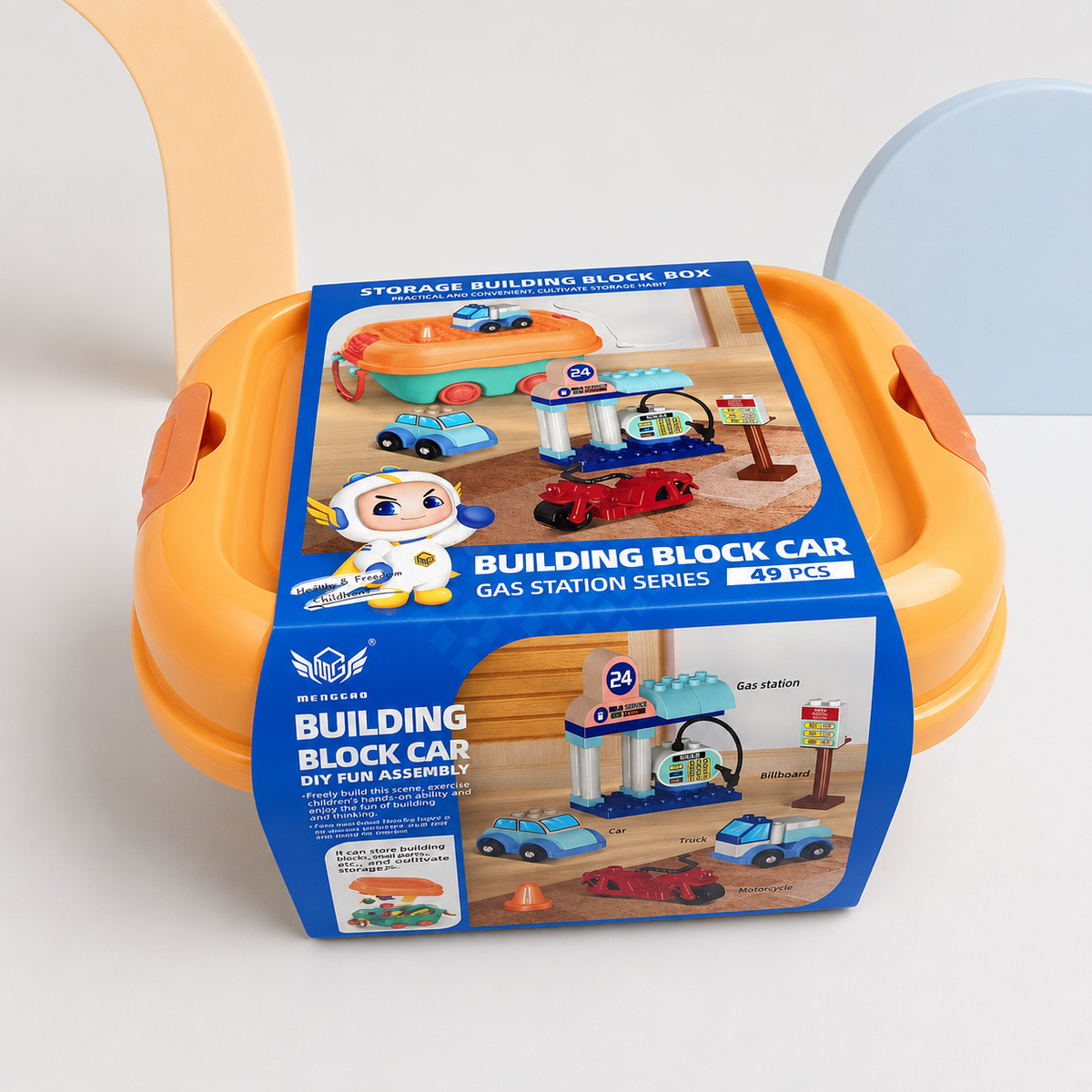 Building Block Car Gas Station Play Set – 49 Pieces Main image
