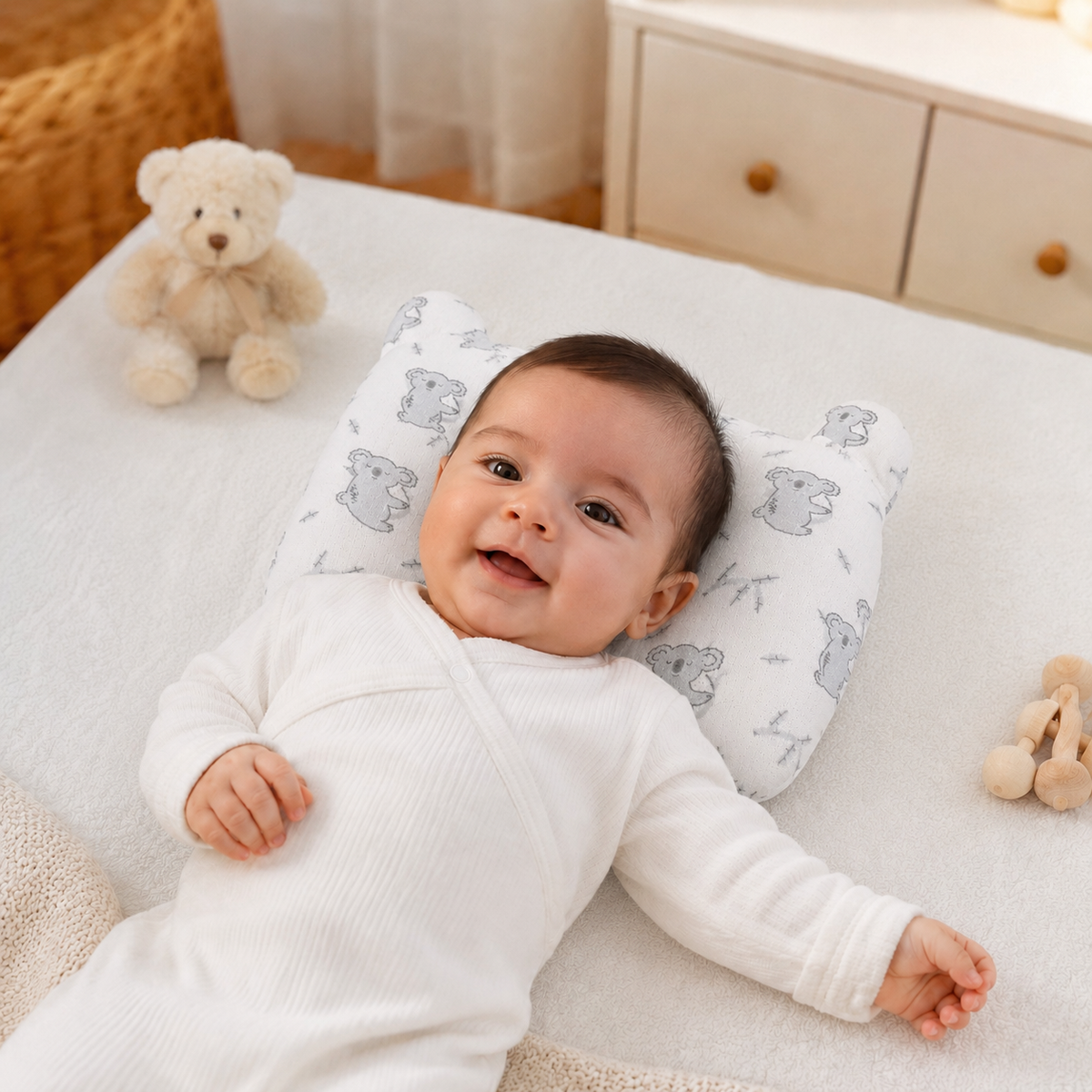 Cute Baby Character Head Support Pillow