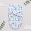 Soft Newborn Baby Swaddle Wrap – Blue Jungle Animals Print