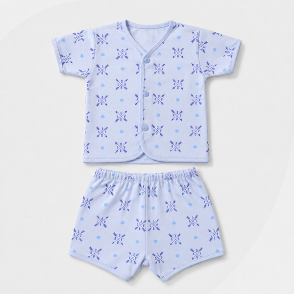 2-Piece Unisex Infant Baby Shirt & Shorts Set – Love & Hearts Print