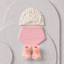 Baby 3-Piece Hat, Bib & Booties Gift Set – Floral