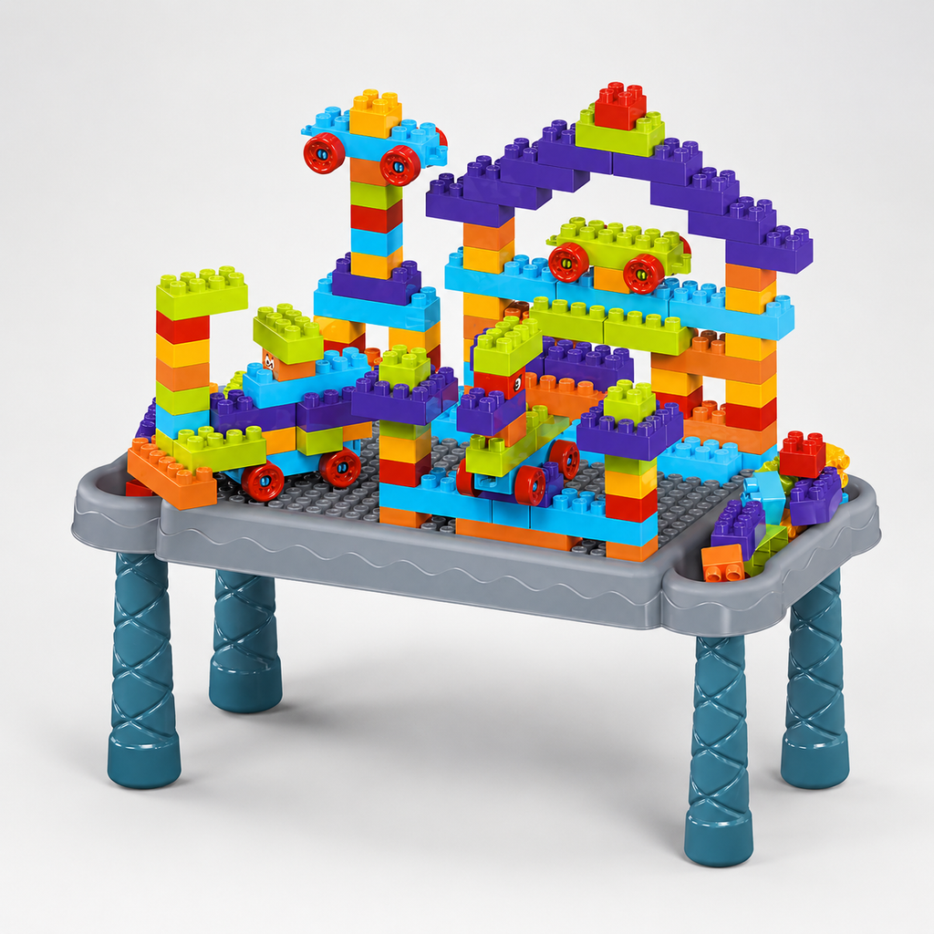 Kids Building Block Table Play Set