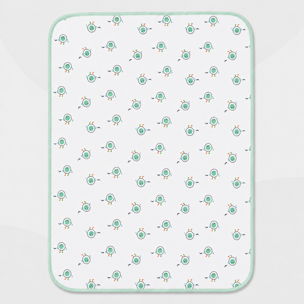Soft Kids Waterproof Changing Sheet – 49 × 69 cm – Little Robot Print