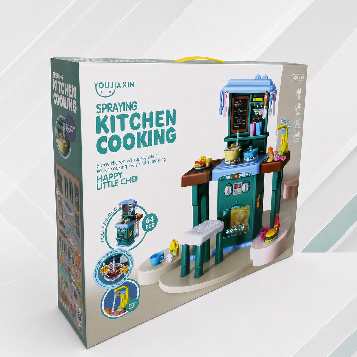 Spraying Kitchen Cooking Pretend Play Set – 63 Pieces Main image