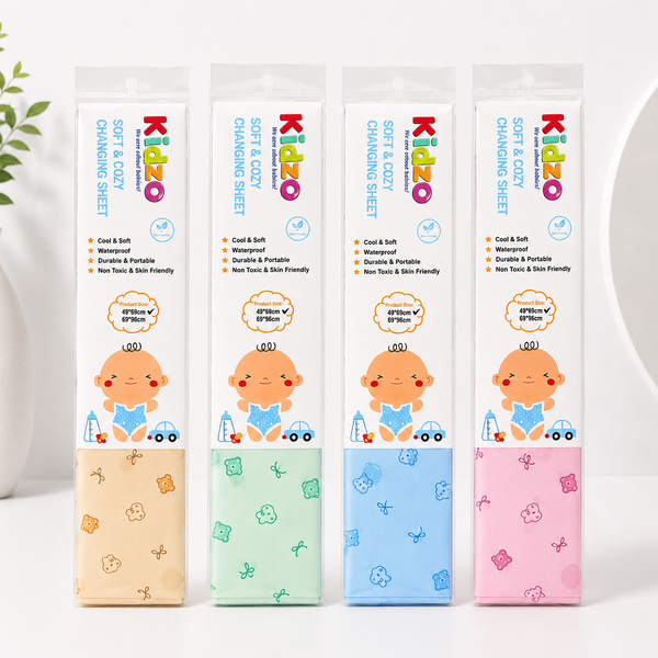 Soft Kids Waterproof Changing Sheet – 49 × 69 cm – Little Bear & Bow Print