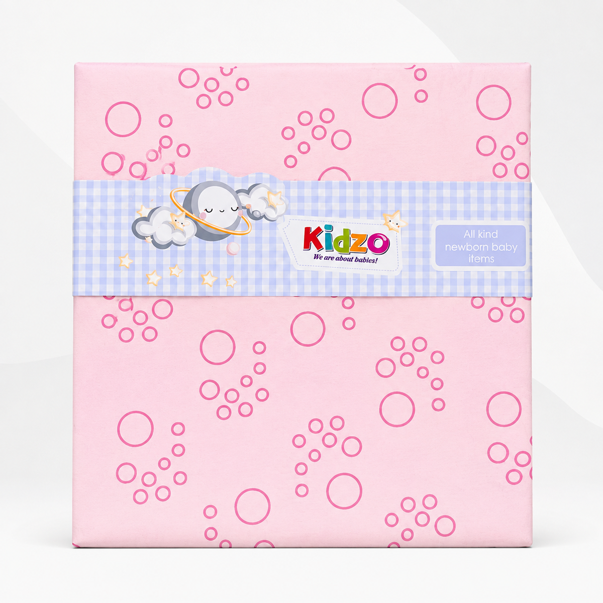 Soft Baby Changing Sheet – Medium Size (46 × 61 cm) – Pink Bubble Print Main image