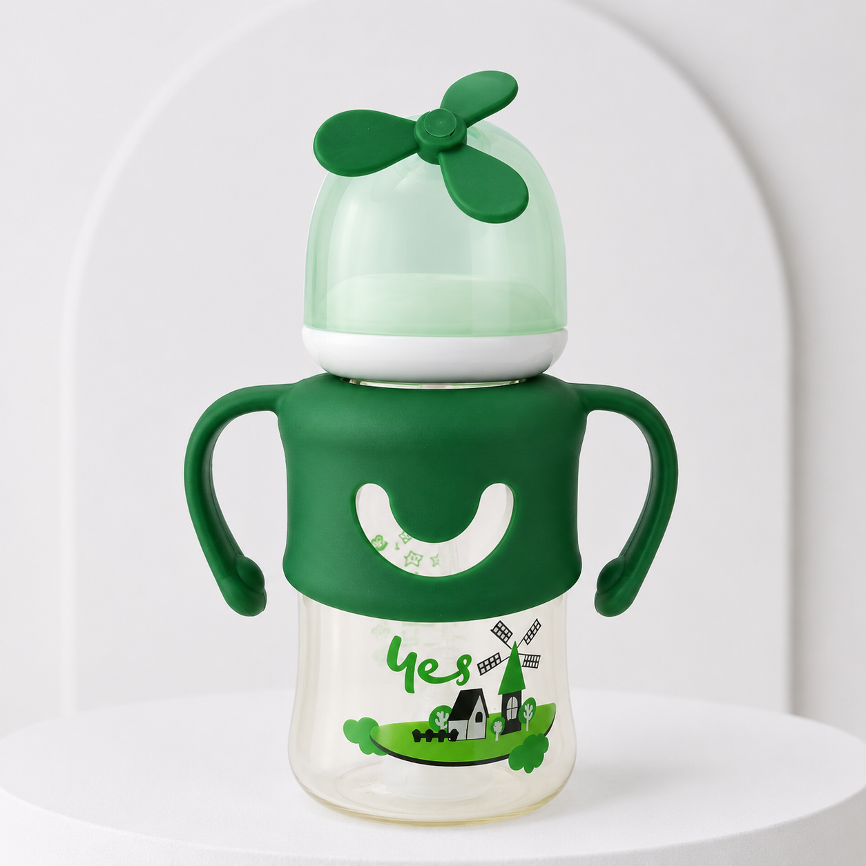 Baby Feeding Bottle with Double Handles & Protective Cap Secondary image