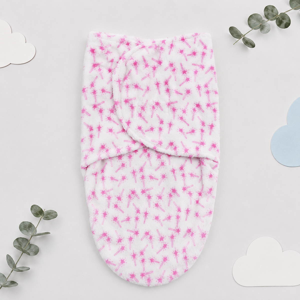 Soft Newborn Baby Swaddle Wrap – Pink Floral Print