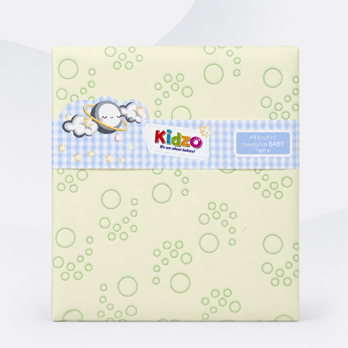 Soft Baby Changing Sheet – Medium Size (46 × 61 cm) – Green Bubble Print