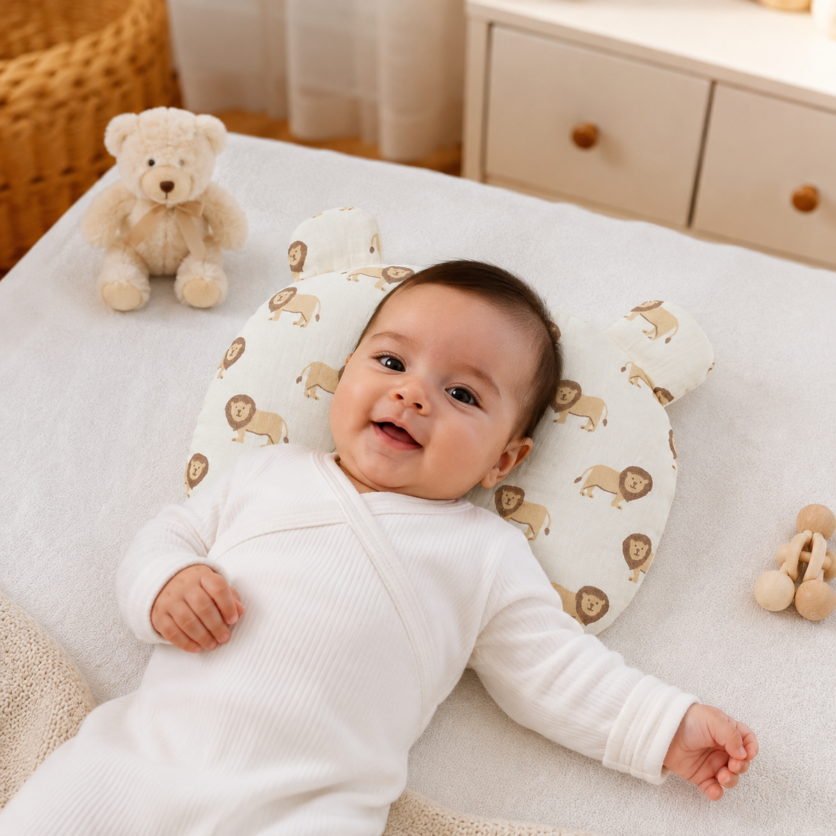 Cute Baby Character Head Support Pillow