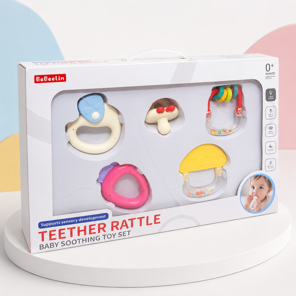 Baby Teether & Sensory Rattle Gift Set – 5 Piece Collection Main image