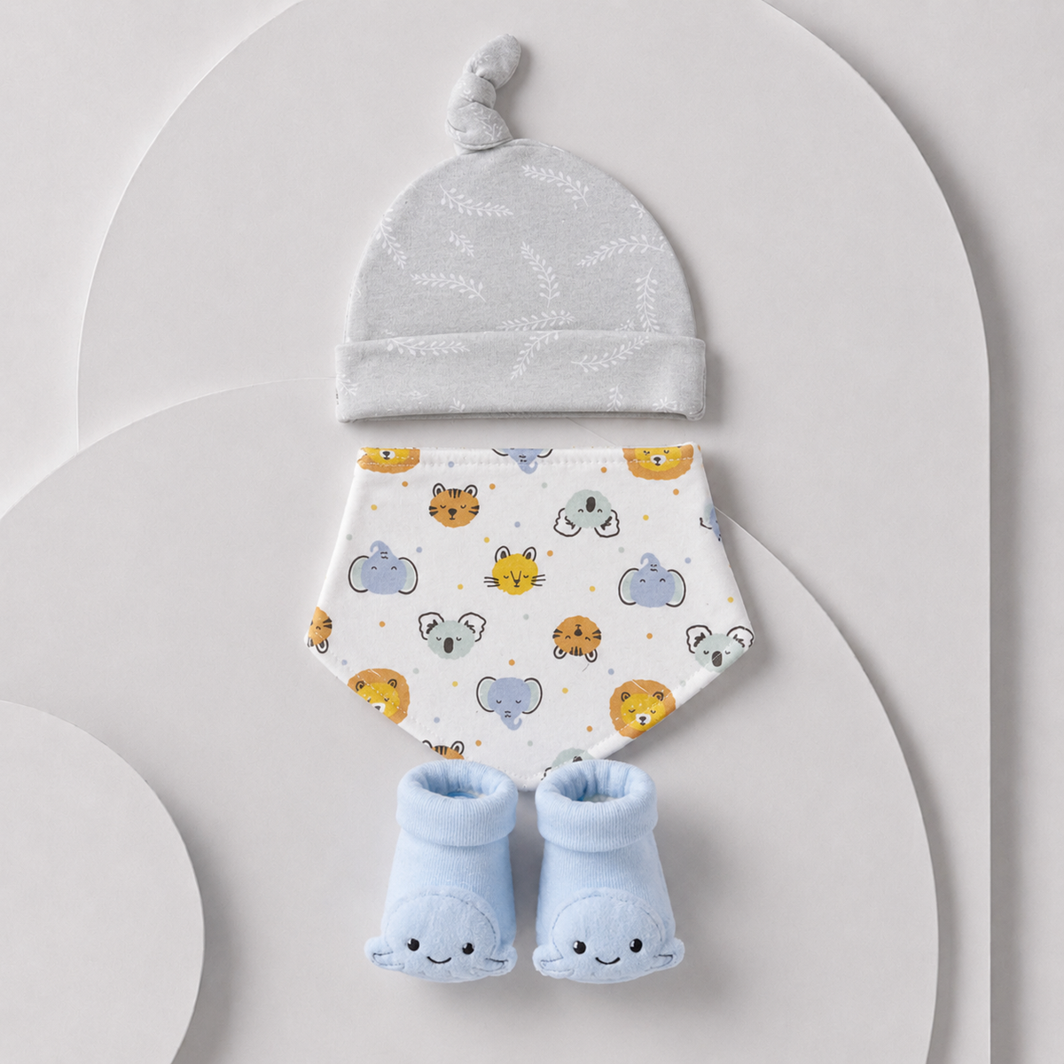 Baby 3-Piece Hat, Bib & Booties Gift Set - Cute Whale