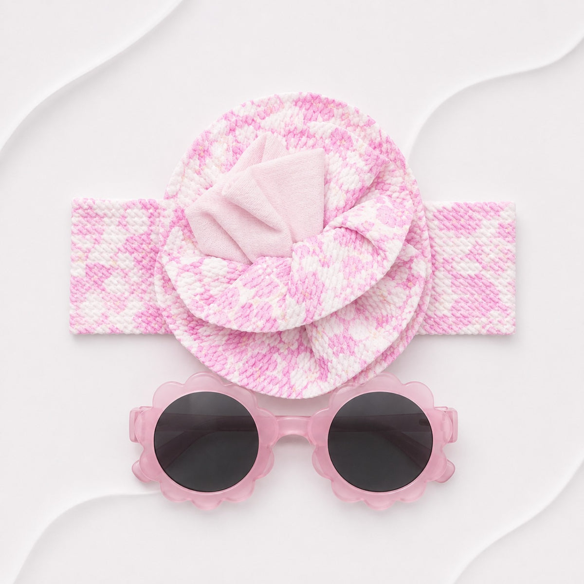 Baby Girl Headband & Sunglasses Gift Set – Pink Blossom Main image