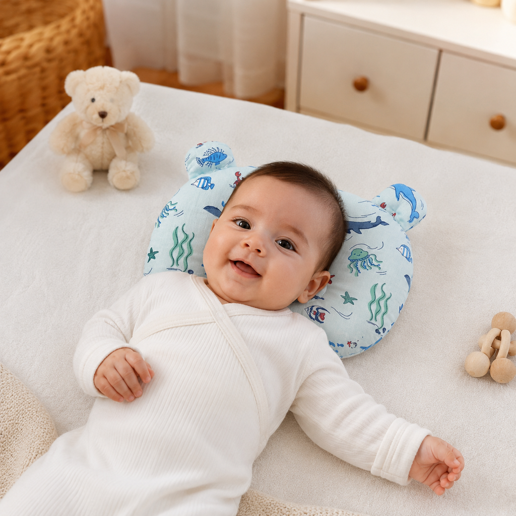 Cute Baby Character Head Support Pillow