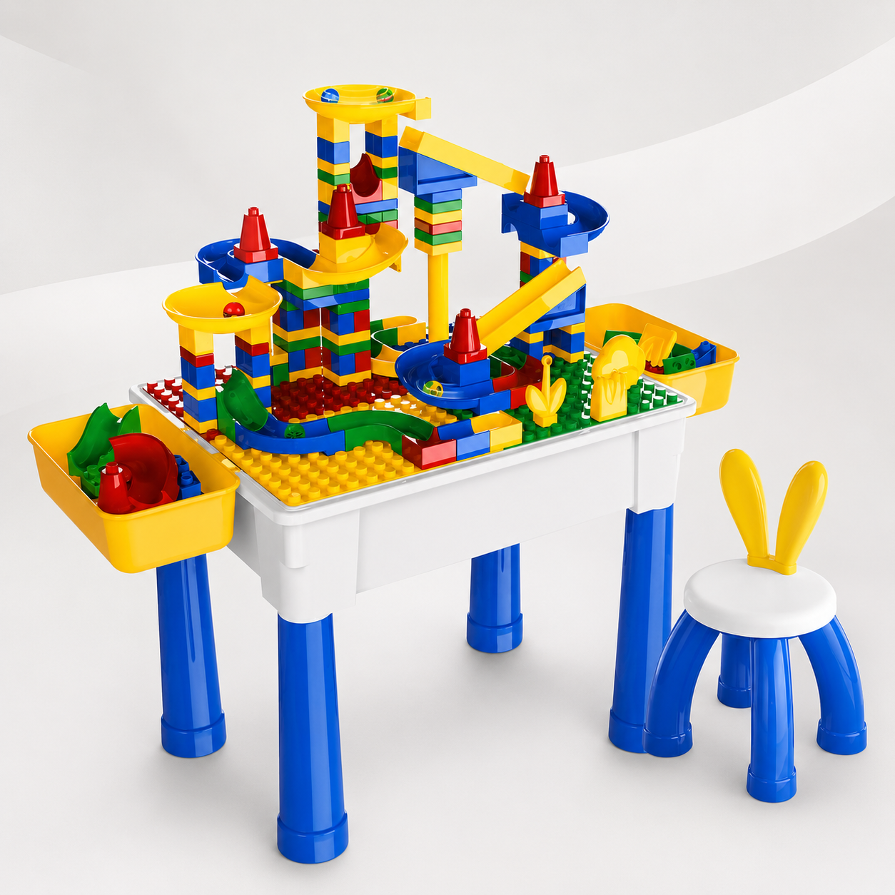 138-Piece Kids Building Block Activity Table Set Secondary image