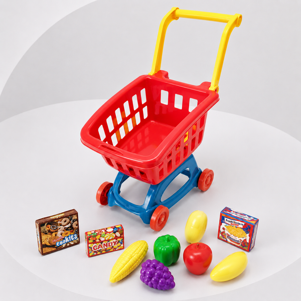 Kids Supermarket Shopping Cart Toy Set