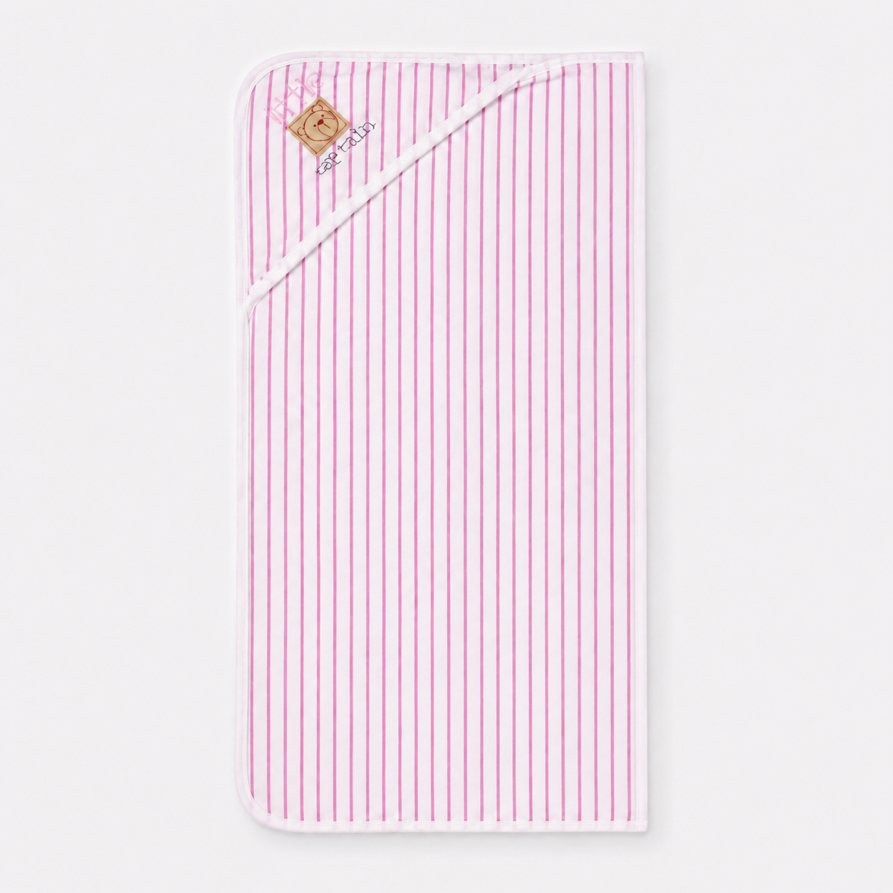 Soft Baby Hooded Wrapping Sheet – Classic Stripe Secondary image