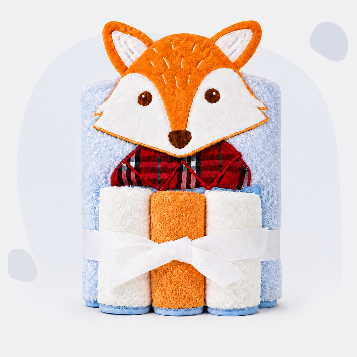 4 Piece Baby Hooded Character Towel & Washcloth Set - Fox