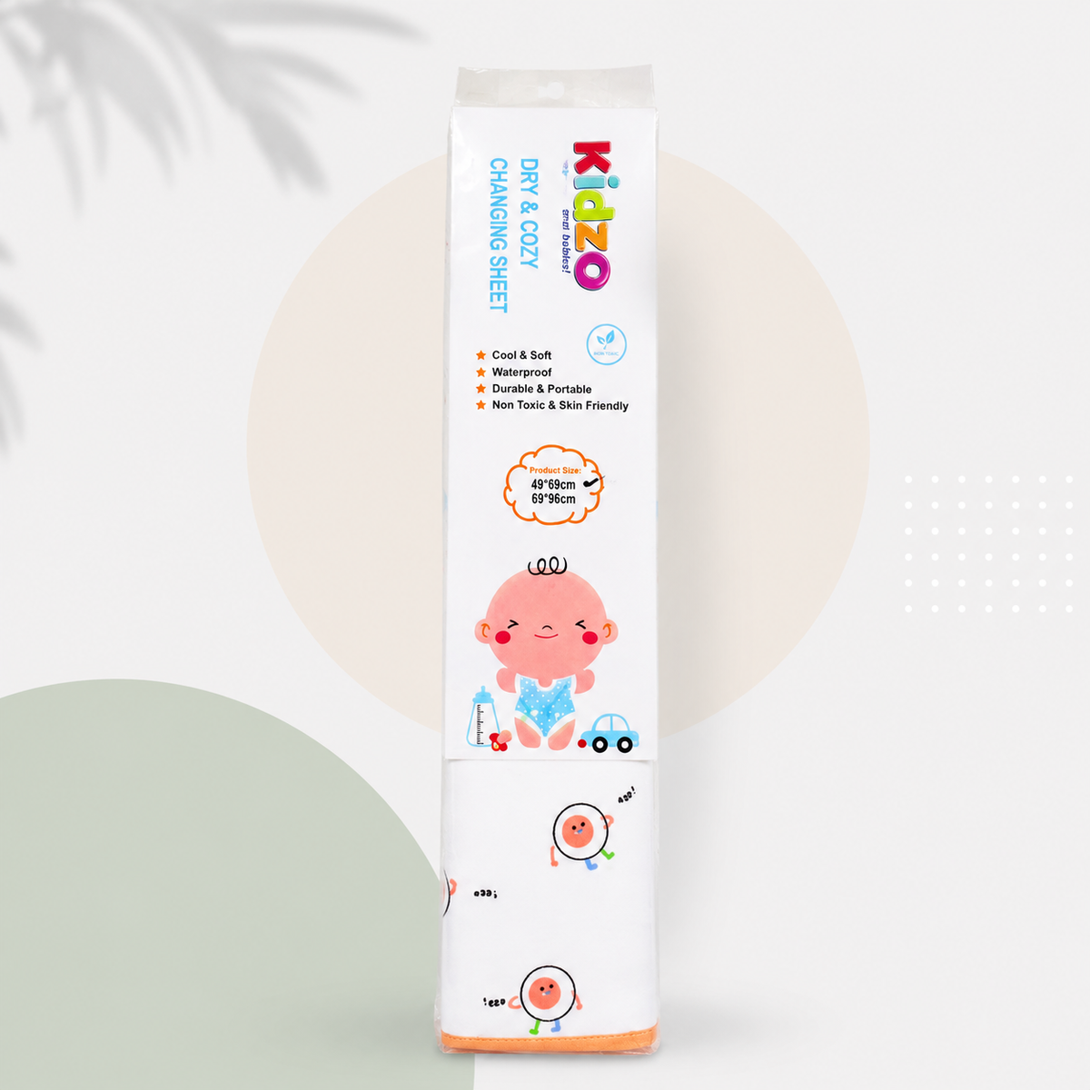 Soft Kids Waterproof Changing Sheet – 49 × 69 cm – Little Robot Print