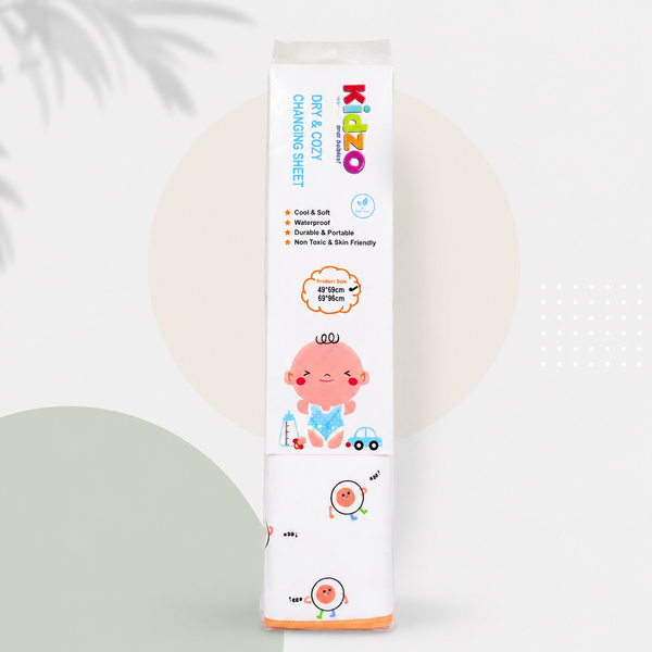 Soft Kids Waterproof Changing Sheet – 49 × 69 cm – Little Robot Print