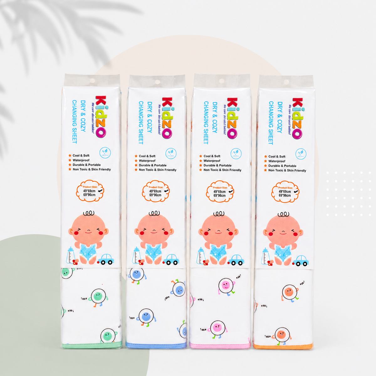 Soft Kids Waterproof Changing Sheet – 49 × 69 cm – Little Robot Print