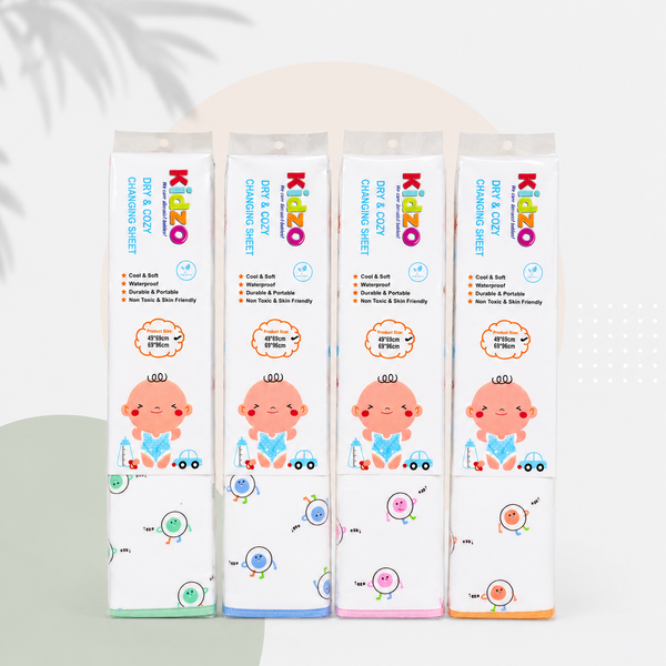 Soft Kids Waterproof Changing Sheet – 49 × 69 cm – Little Robot Print