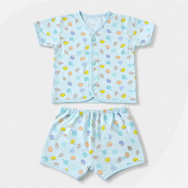 2-Piece Unisex Infant Baby Shirt & Shorts Set – Candy & Lollipop Print