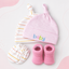 Newborn Baby 4-Piece Essentials Set – 2 Hats, Mittens & Soft Booties
