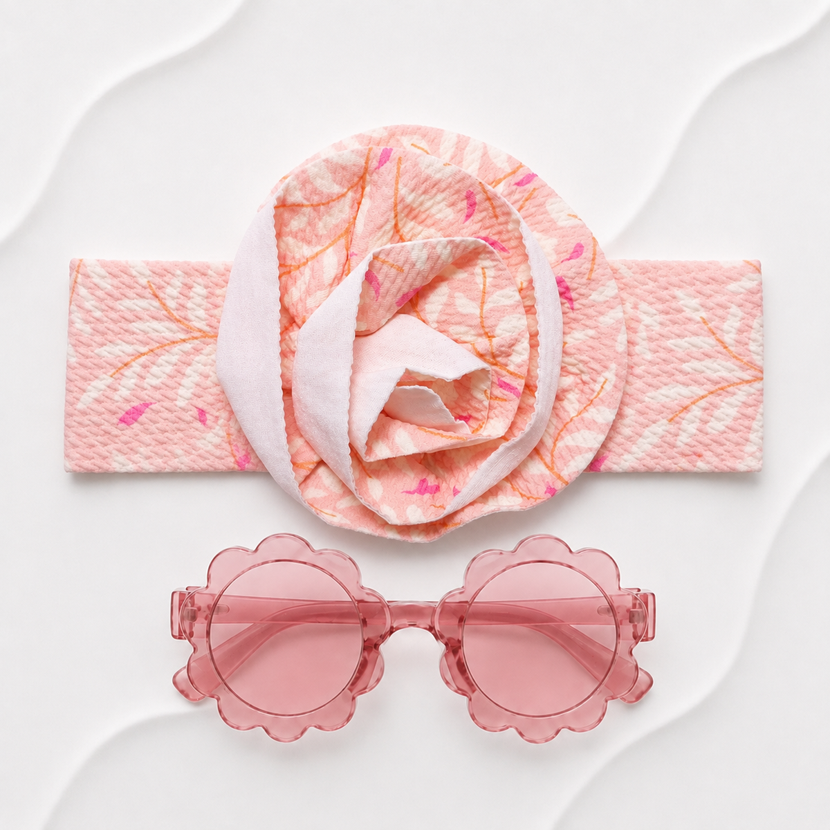 Baby Girl Headband & Sunglasses Gift Set – Pink Feather Main image