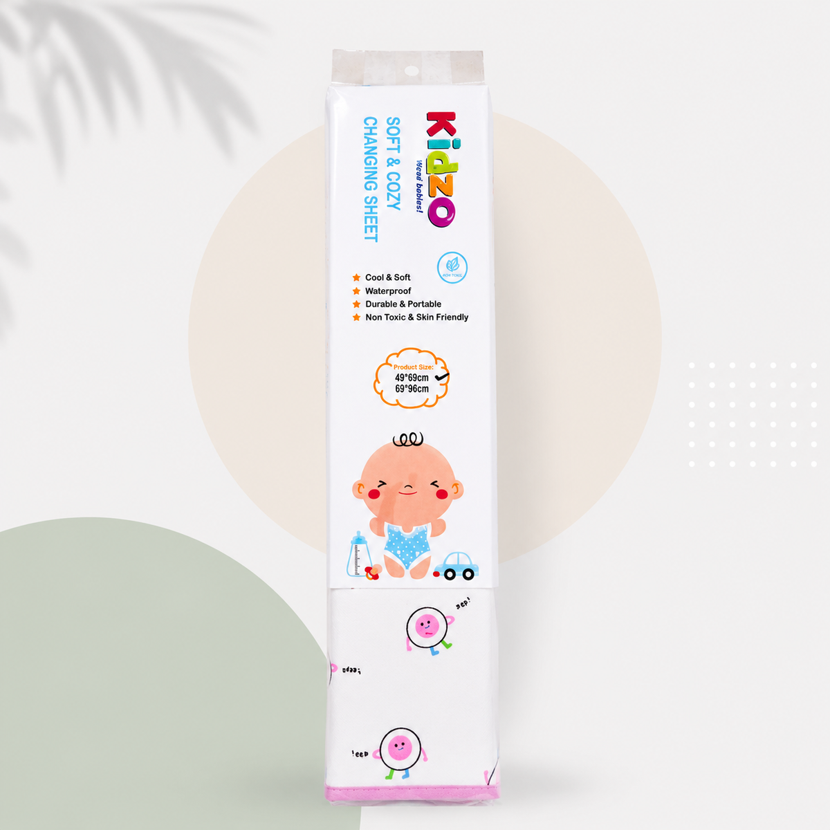 Soft Kids Waterproof Changing Sheet – 49 × 69 cm – Little Robot Print