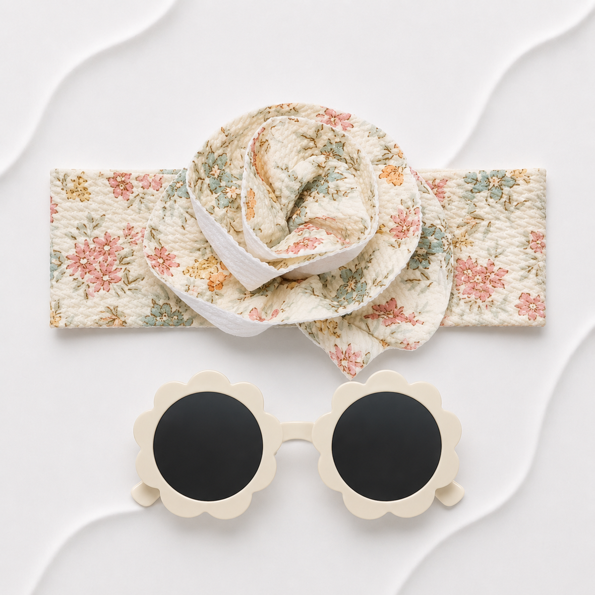 Baby Girl Headband & Sunglasses Gift Set – Vintage Floral Main image