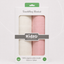 Cream & Soft Pink Muslin Baby Swaddle Blanket – 2-Piece