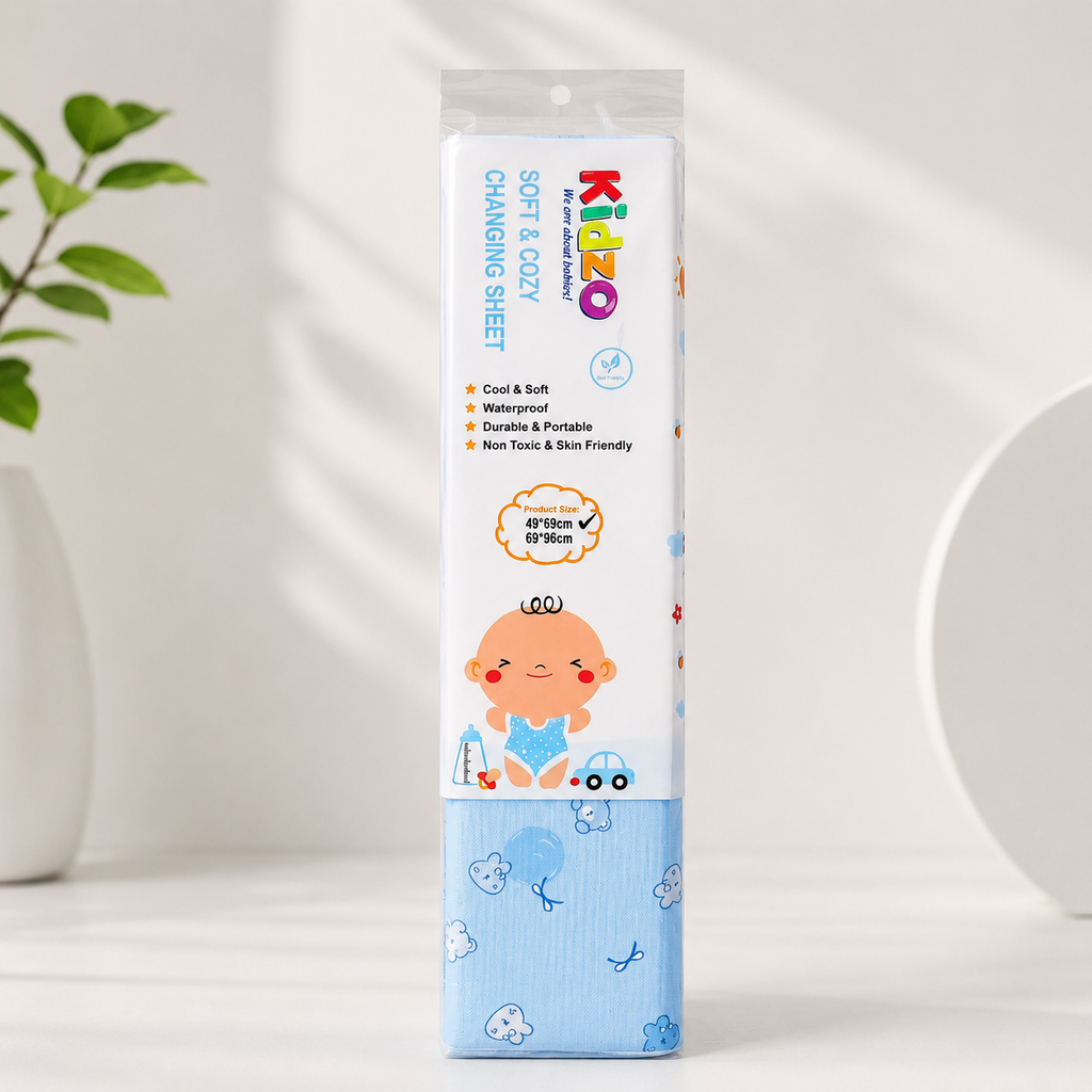 Soft Kids Waterproof Changing Sheet – 49 × 69 cm – Little Bear & Bow Print
